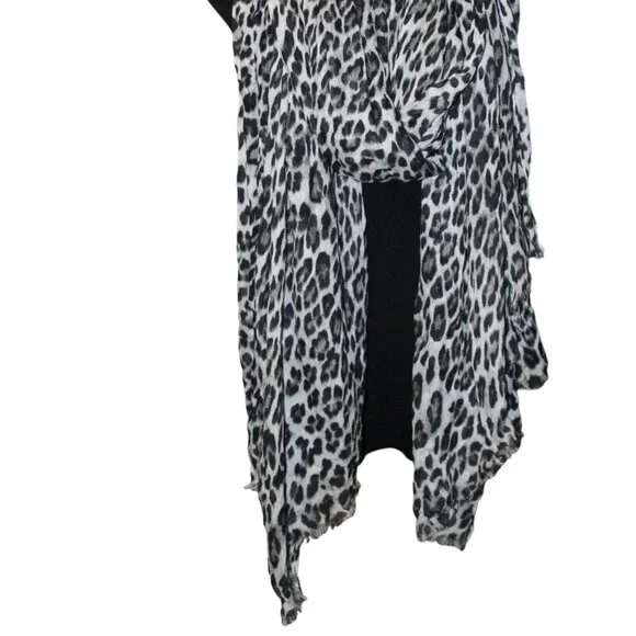HUGE Large Leopard Animal Print Black White Scarf! EUC! Fun! 104" - Picture 3 of 5